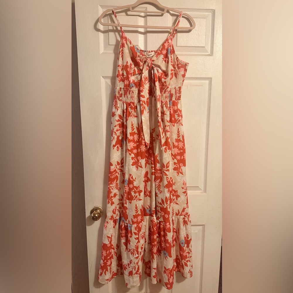 Grace Karin Red and White Floral  Maxi Dress New